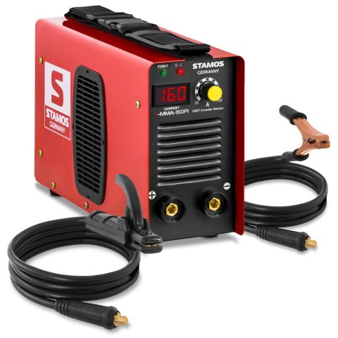 Kompaktowa niezawodna spawarka MMA IGBT Hot Start 160A 230V S-MMA-160PI Stamos Germany
