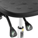 Krzesło robocze warsztatowe z oparciem podnóżkiem CHROM do 120 kg 515-780 mm czarne FROMMSTARCK