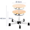 Taboret krzesło robocze warsztatowe ze sklejki CHROM do 120 kg 350-485 mm FROMMSTARCK