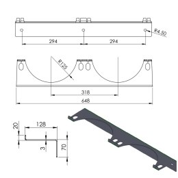Uchwyt ścienny na 2 butle gazowe maks. śr. butli 250 mm PRO-LINE PRO-LINE