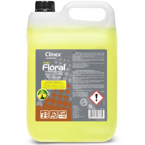 Płyn do mycia podłóg bez smug połysk zapach CLINEX Floral - Citro 5L Clinex