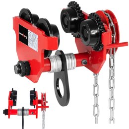 Wózek suwnicowy belkowy ręczny podwieszany z łańcuchem 65-110 mm 3 m 1000 kg 1 t Steinberg Systems