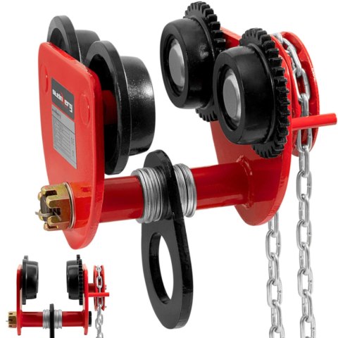 Wózek suwnicowy belkowy ręczny podwieszany z łańcuchem 90-130 mm 3000 kg Steinberg Systems