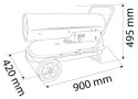 NAGRZEWNICA OLEJOWA 30KW ZBIORNIK 34L KÓŁKA NEO