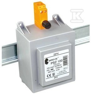 TRANS.PSZ 100VA 230/24V TH35 OBUD.OCHR. BREVE