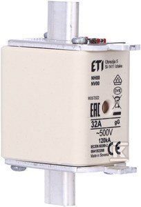 NH00 GG 32A/500V WKŁ.ZWŁ. KOMBI ETI