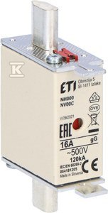 NH000 GG 16A/500V WKŁADKA TOP. KOMBI ETI
