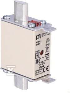 NH000 GG 20A/500V WKŁADKA TOP. KOMBI ETI