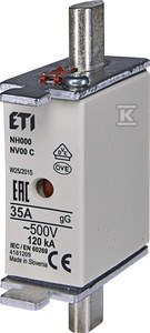NH000 GG 35A/500V WKŁADKA TOP. KOMBI ETI