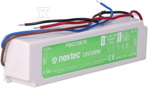 ZASILACZ LED IP67 / 12V / 8,3A / 100W NEXTEC