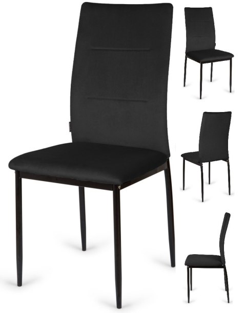 Krzesła tapicerowane Zestaw 4 VALVA DUO BLACK VELVET Lugano Krzesła tapicerowane Zestaw 4 VALVA DUO BLACK VELVET Lugano