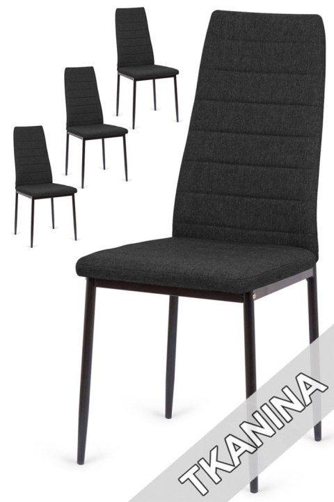 Krzesła tapicerowane zestaw 4 VALVA LINE FABRIC BLACK Lugano Krzesła tapicerowane zestaw 4 VALVA LINE FABRIC BLACK Lugano