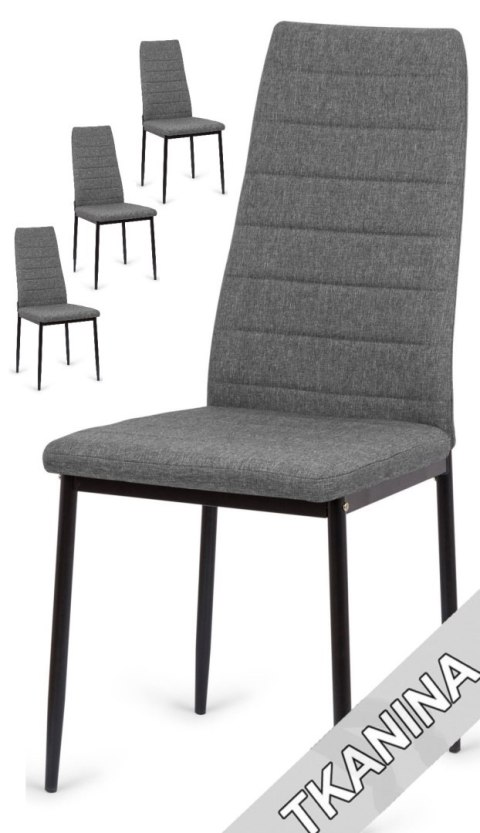 Krzesła tapicerowane zestaw 4 VALVA LINE FABRIC GREY Lugano Krzesła tapicerowane zestaw 4 VALVA LINE FABRIC GREY Lugano