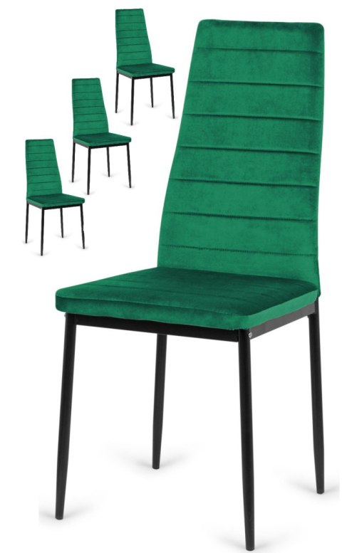 Krzesła tapicerowane zestaw 4 VALVA LINE VELVET GREEN Lugano Krzesła tapicerowane zestaw 4 VALVA LINE VELVET GREEN Lugano