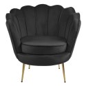 Krzesło Fotel Muszla Lugano DONNA VELVET BLACK Lugano