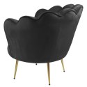 Krzesło Fotel Muszla Lugano DONNA VELVET BLACK Lugano