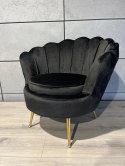 Krzesło Fotel Muszla Lugano DONNA VELVET BLACK Lugano
