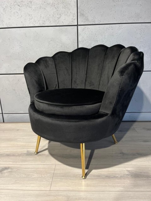 Krzesło Fotel Muszla Lugano DONNA VELVET BLACK Lugano Krzesło Fotel Muszla Lugano DONNA VELVET BLACK Lugano