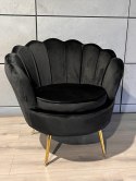 Krzesło Fotel Muszla Lugano DONNA VELVET BLACK Lugano