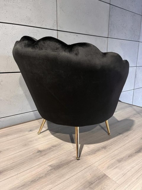 Krzesło Fotel Muszla Lugano DONNA VELVET BLACK Lugano Krzesło Fotel Muszla Lugano DONNA VELVET BLACK Lugano