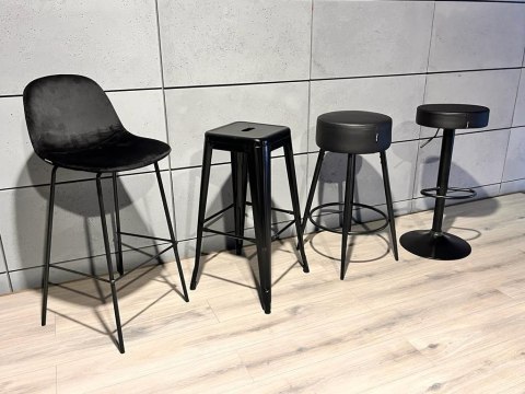 Krzesło barowe AVA BLACK VELVET hoker BAR OUTLET Lugano Krzesło barowe AVA BLACK VELVET hoker BAR OUTLET Lugano