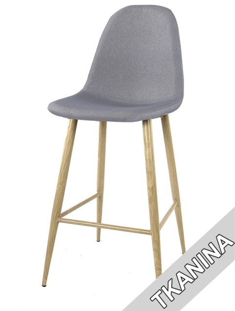 Krzesło barowe hoker AVOLA LIGHT GREY FABRIC Lugano Krzesło barowe hoker AVOLA LIGHT GREY FABRIC Lugano