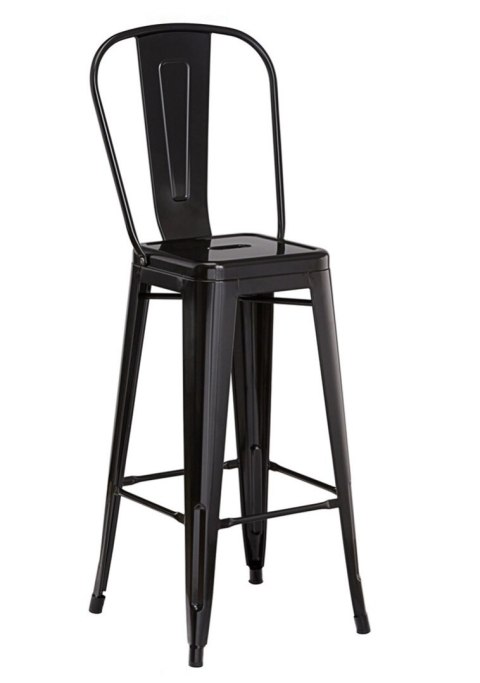 Krzesło barowe hoker BARI HIGH NERO OUTLET Lugano Krzesło barowe hoker BARI HIGH NERO OUTLET Lugano