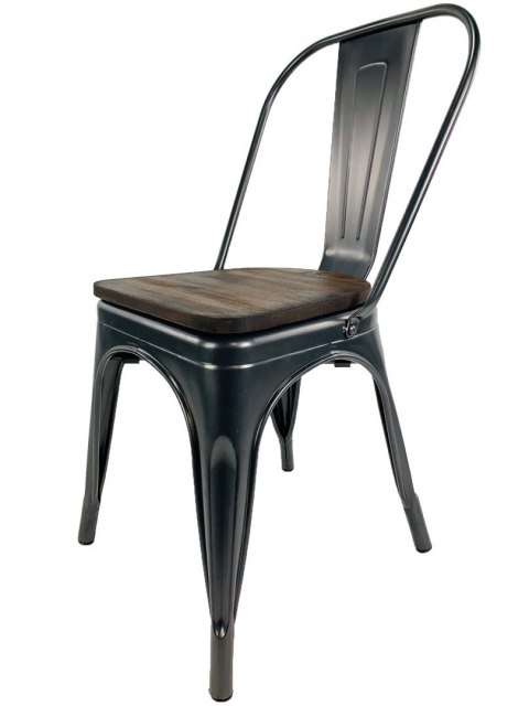 Krzesło metalowe loft CORSICA GRAPHITE WOOD Lugano Krzesło metalowe loft CORSICA GRAPHITE WOOD Lugano