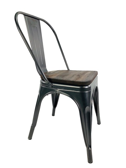 Krzesło metalowe loft CORSICA GRAPHITE WOOD Lugano Krzesło metalowe loft CORSICA GRAPHITE WOOD Lugano