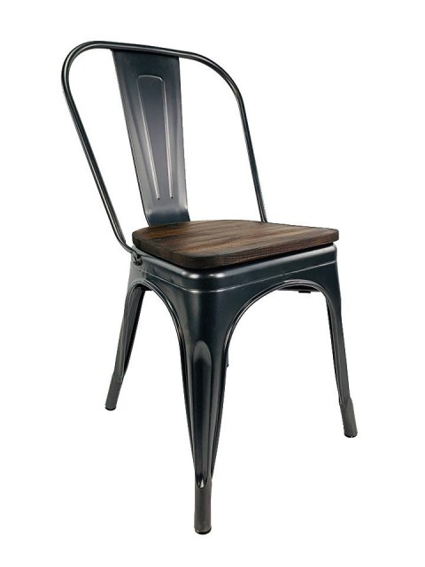 Krzesło metalowe loft CORSICA GRAPHITE WOOD Lugano Krzesło metalowe loft CORSICA GRAPHITE WOOD Lugano