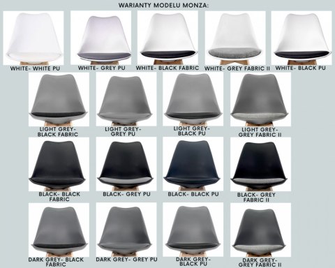 Krzesło skandynawskie MONZA BLACK - Grey PU Lugano Krzesło skandynawskie MONZA BLACK - Grey PU Lugano