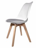 Krzesło skandynawskie MONZA WHITE Pro - Grey Fabric V Lugano