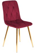 Krzesło tapicerowane BORGO VELVET BURGUNDY GOLD Lugano