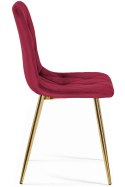 Krzesło tapicerowane BORGO VELVET BURGUNDY GOLD Lugano
