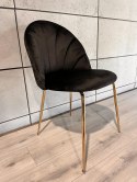 Krzesło tapicerowane CAMILA BLACK VELVET GOLD II GATUNEK Lugano