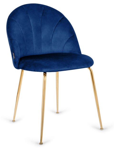 Krzesło tapicerowane CAMILA BLUE VELVET GOLD Lugano Krzesło tapicerowane CAMILA BLUE VELVET GOLD Lugano