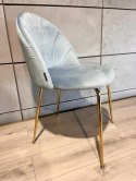 Krzesło tapicerowane CAMILA LIGHT BLUE VELVET GOLD Lugano