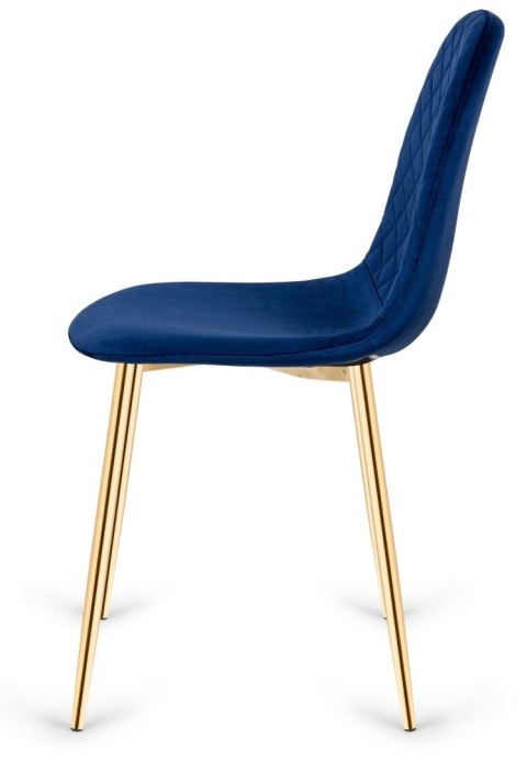 Krzesło tapicerowane CARO VELVET BLUE GOLD Lugano Krzesło tapicerowane CARO VELVET BLUE GOLD Lugano
