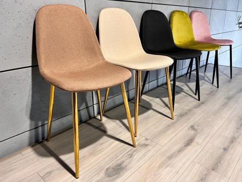 Krzesło tapicerowane GIULIA LATTE FABRIC GOLD Lugano Krzesło tapicerowane GIULIA LATTE FABRIC GOLD Lugano