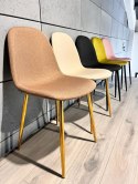 Krzesło tapicerowane GIULIA LATTE FABRIC GOLD Lugano