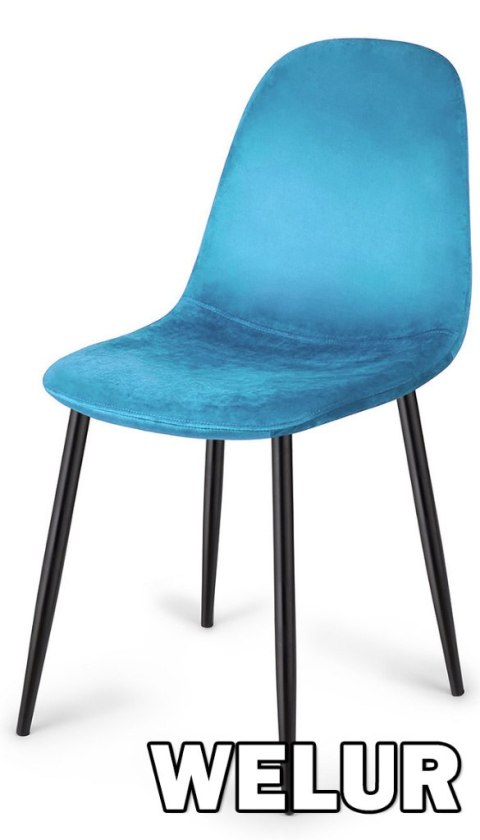 Krzesło tapicerowane GIULIA SEA BLUE VELVET II GATUNEK Lugano