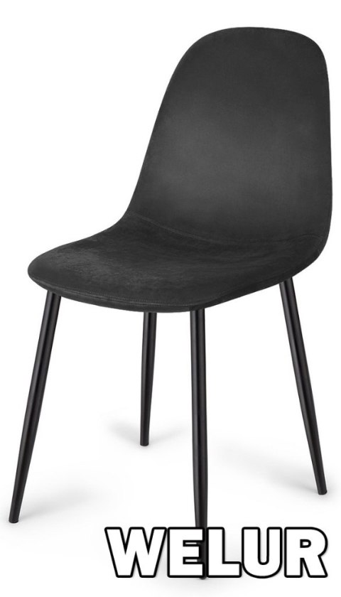 Krzesło tapicerowane GIULIA VELVET BLACK II GATUNEK Lugano