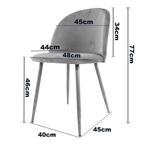 Krzesło tapicerowane GLORIA GREY VELVET II gatunek Lugano Krzesło tapicerowane GLORIA GREY VELVET II gatunek Lugano