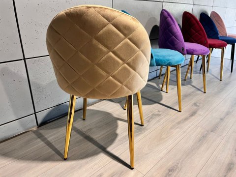 Krzesło tapicerowane GLORIA SAND VELVET GOLD OUTLET Lugano Krzesło tapicerowane GLORIA SAND VELVET GOLD OUTLET Lugano
