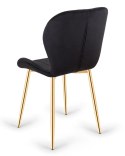 Krzesło tapicerowane MONTI VELVET BLACK GOLD Lugano