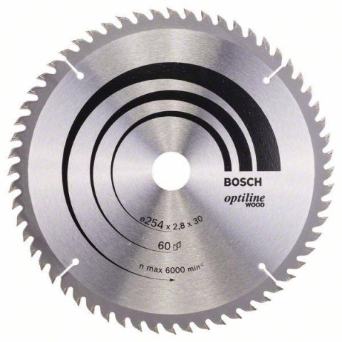 PIŁA TARCZOWA-T OPTILINE WOOD 254*30/Z60 BOSCH