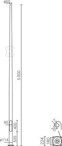 SAL-5/B60 INOX SŁUP ALUM. ANODOWANY ROSA