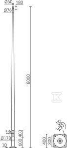 SAL-80K INOX SŁUP ALUM. ANODOWANY ROSA