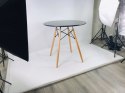 Stół skandynawski okrągły STELLA NERO 80 - II GATUNEK Lugano