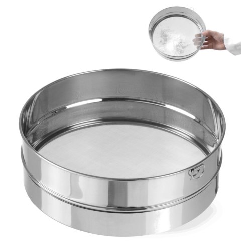 Sito cukiernicze gęste do przesiewania cukru pudru śr. 407mm stalowe - Hendi 637821 Hendi